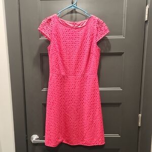 J. Crew Bright Pink Lace Mini Dress
